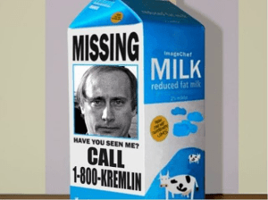 Putin on Milk carton